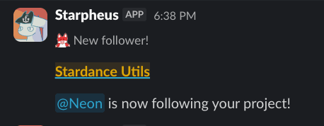 Neon follow notification
