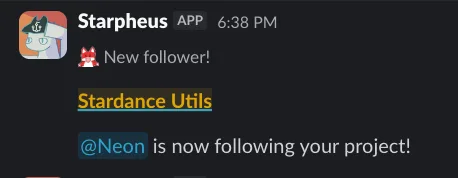 Neon follow notification
