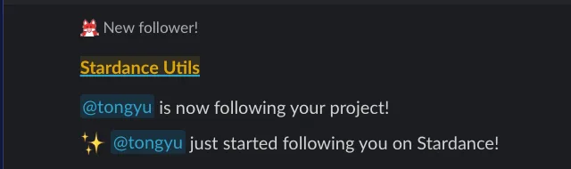 Tongyu follow notification