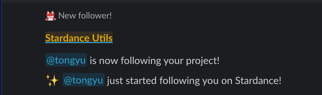 Tongyu follow notification